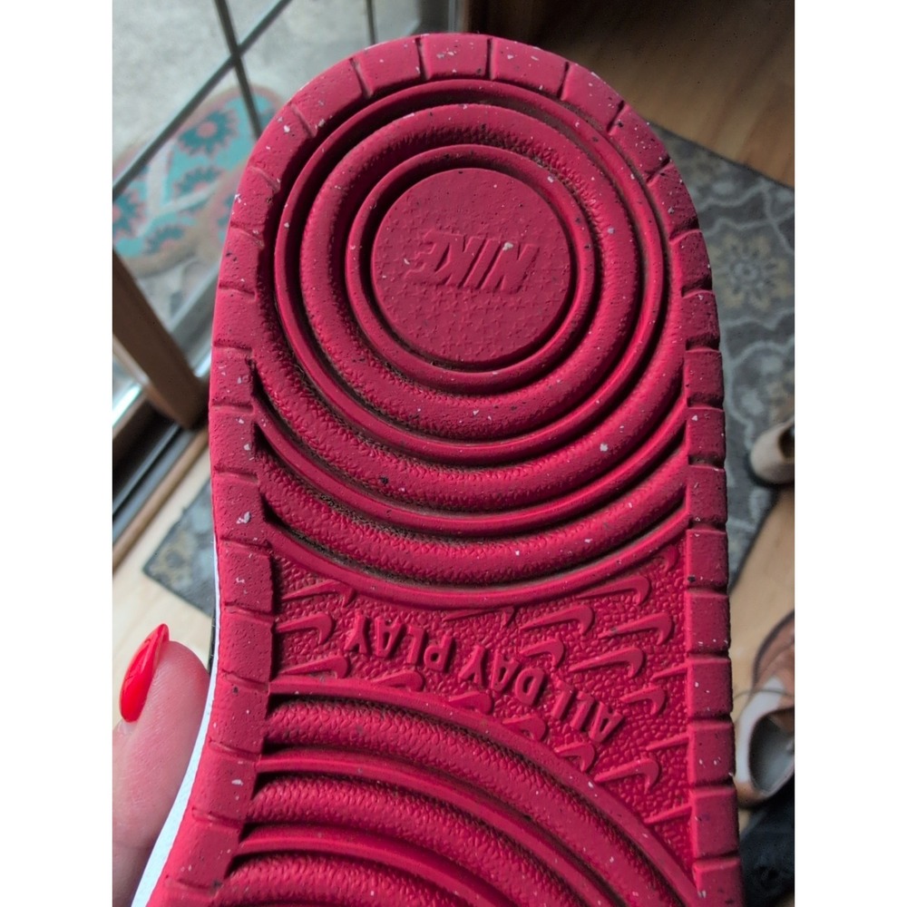 Size 4Y - Nike Court Borough 2 Mid. Red Black White Yr 2023 CD7782-602 GUC - Picture 6 of 9